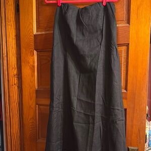 NWT Quince black linen strapless maxi dress sz M